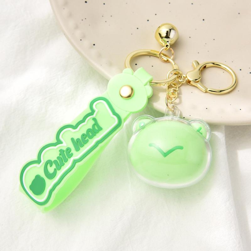 

Мультяшный акриловый брелок в виде головы животного, колокольчик, милая панда, лягушка, медведь, свинья, брелок, сумка, кулон, изысканный аксессуар, подарок для пары зелёный