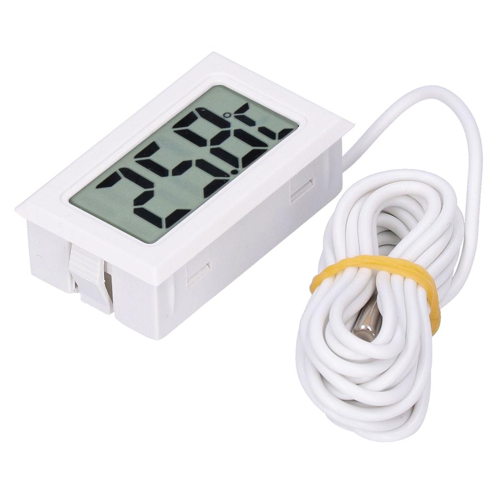 Digital Thermometer Mini LCD Wired Electronic Temperature Measurement Instrument FY13001White