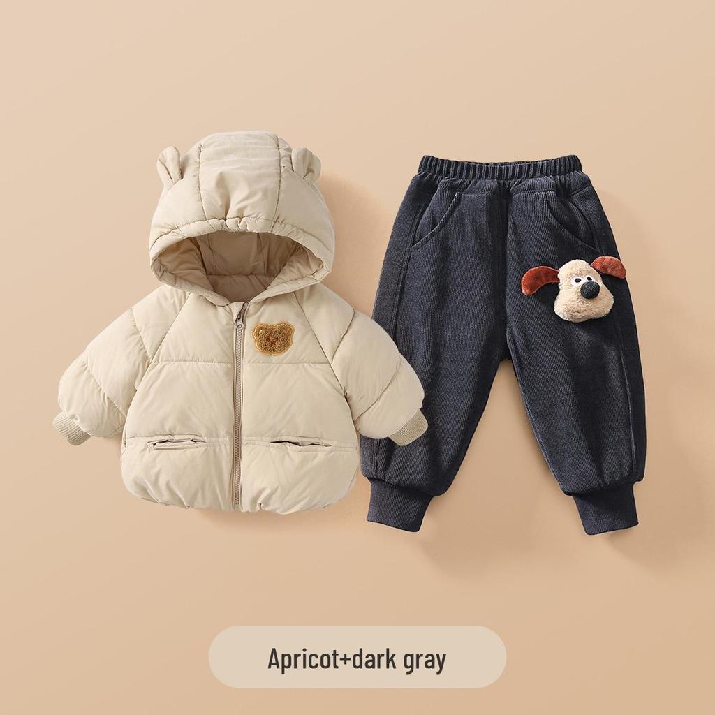 Jingqi Baumwoll-Sweathose mit Fleecefutter für Kinder: Warme Winterhosen für Jungen und Mädchen