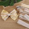 35mm width Stripe Ribbon With White Lace Edge For Hair Bow Accessories Craft Sewing Wedding Supplies Cloth Gift Flower Wrapping