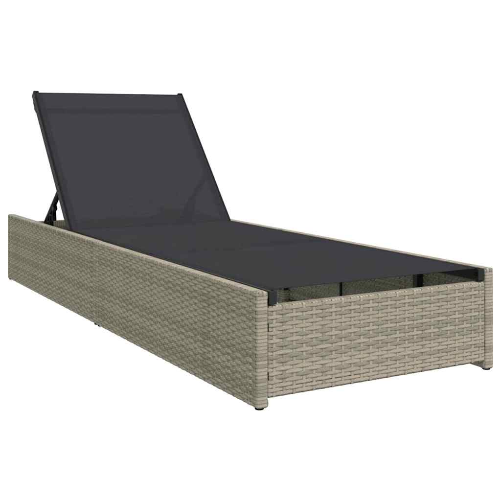 Sun Lounger Beige 200.5 x 70 x 75 cm Poly Rattan