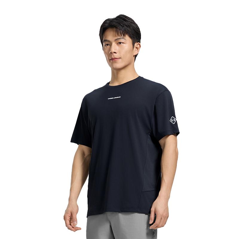 Under Armour SS25 Turistická séria Ležérne Športové Priedušné Okrúhly výstrih Odvádzajúce vlhkosť Krátky rukáv Tričko Pánske Vrcholy Hlboká morská modrá 15215107-0108
