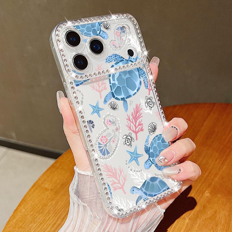 

Блестящий чехол из ТПУ с бриллиантами для iPhone 17 Air 16e 16 14 15 13 17 Pro Max 15 16 Plus 17 Роскошный чехол с принтом ракушки акулы, противоударный чехол-накладка iPhone 17 Pro