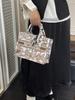 2025 Women's Large Capacity Fashion Tote: Simple Print Handbag & Souvenir Shopping Bag