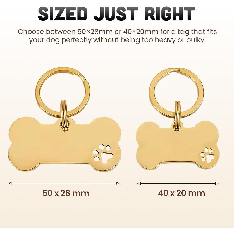 Pet ID Tag Personalized Free Engraved Keychain for Cat Puppy Dog Tag Pendant Keyring Bone Paw Bone Pet Accessories 7