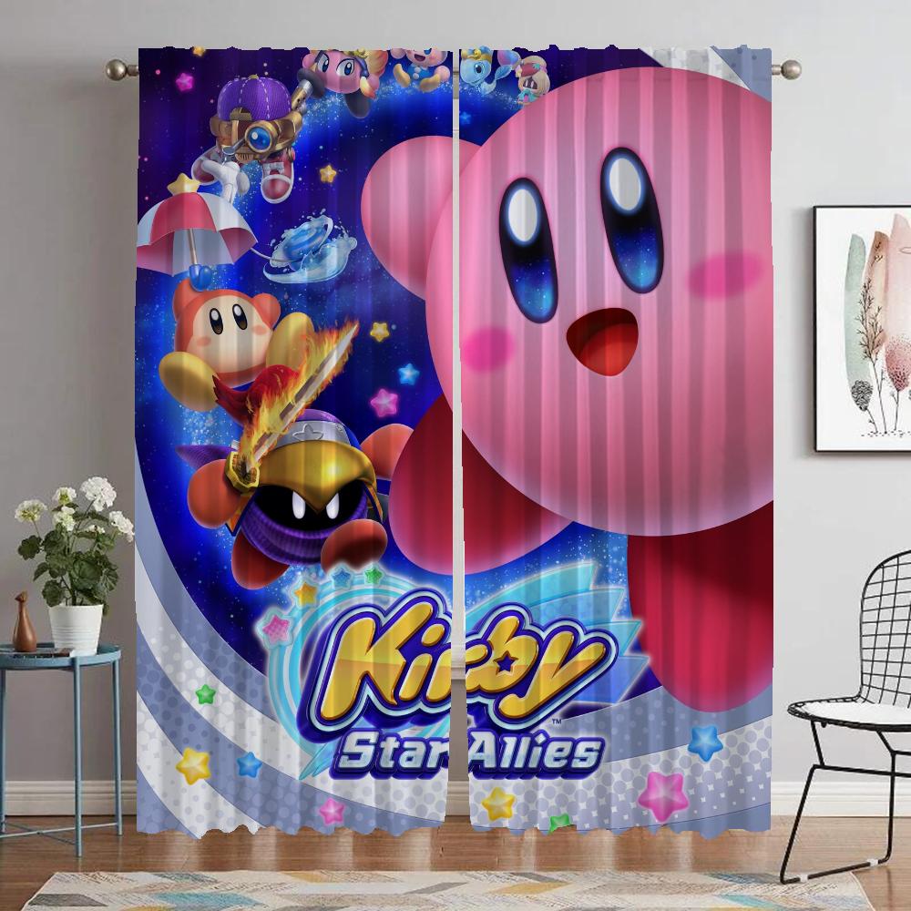Cortinas elegantes para sala 2 peças Kirbys cortinas blackout para câmera sala de estar cortina divisória cortinas decoração de Halloween