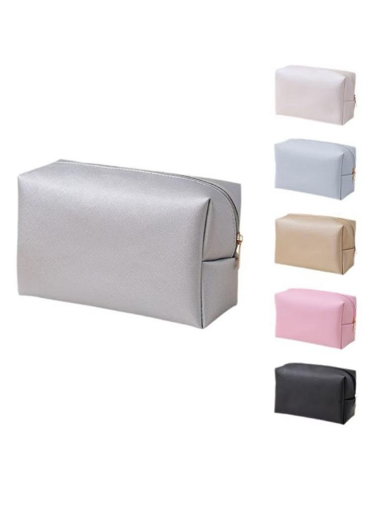 Stylish Waterproof Makeup Pouch, Soft PU Leather Cosmetic Case, Portable Toiletry Bag for Travel & Daily Use