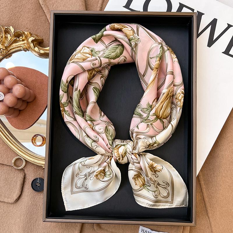 Small square scarf silk scarf women's spring and autumn matching shirt work professional wear neck protection scarf thin scarf scarf yarn 71x71