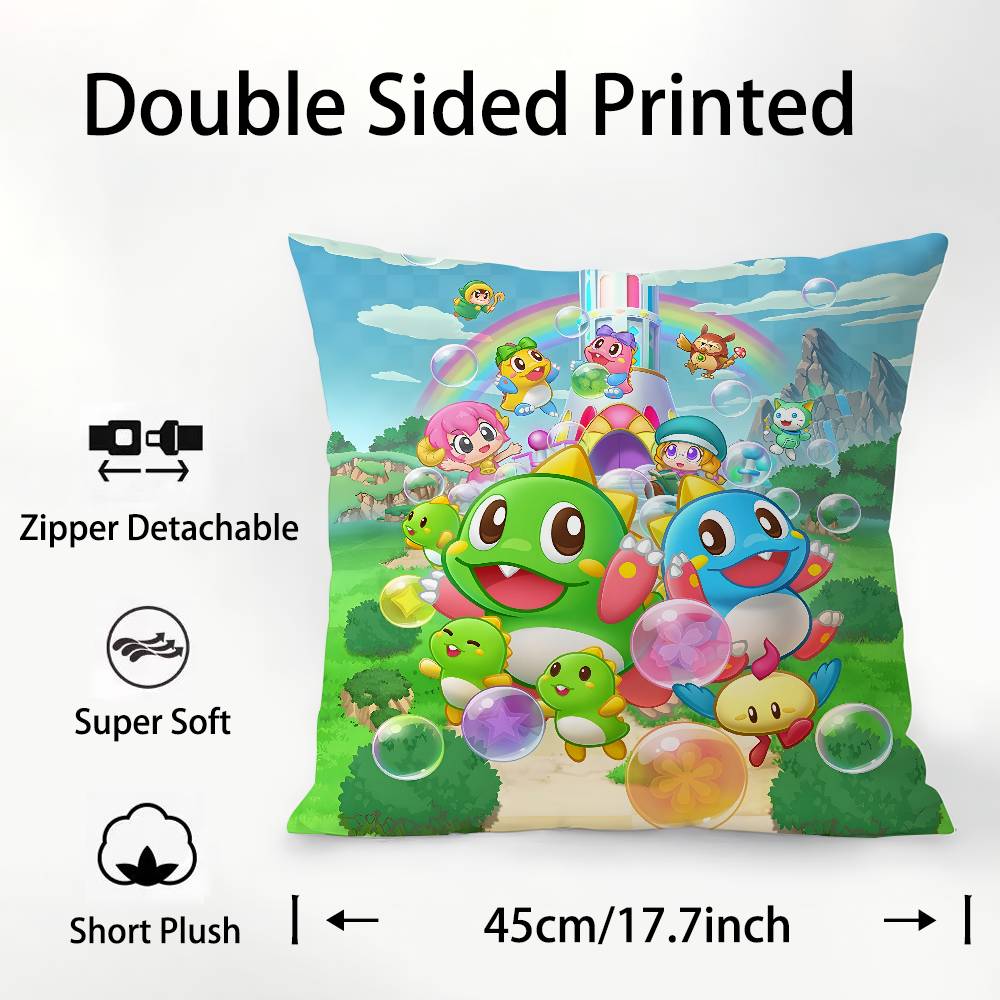 

Game Bubbles B-Bobble Pillow Case Square Double‑Sided Print Cushion Case For Sofa Home Bedchamber Decor Gift 12x12Inch