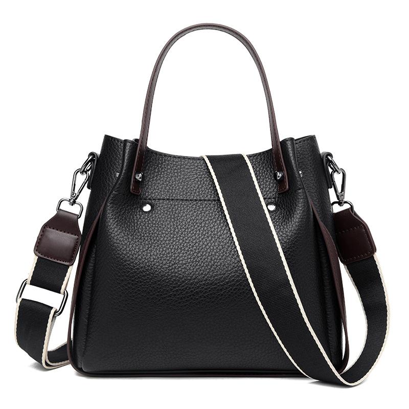 Bags 2025 New Wide Strap Women's Bag Commuter Large Capacity Bucket Bag Versatile Fashion One Shoulder Women's Handbag