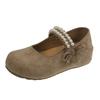 Fashion 2025 NEW Pearl Knot Casual Single Shoes for Girls Retro Leather Shoes Spring Autumn New Arrival  Version Versatile