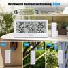 Baldr 8.5" Large Screen Weather Station RCC Atomic Alarm Clock Thermometer Hygrometer Moon Phases 100M Wireless Outside Forecast
