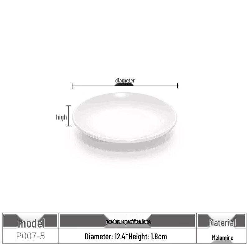 Commercial Melamine Round Shallow Dinner Plate