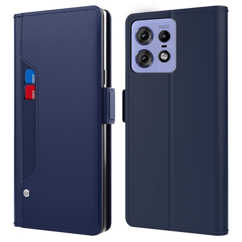 For Motorola Edge 50 Pro 5G Case Mirror Design PU Leather Cover with Card Holder