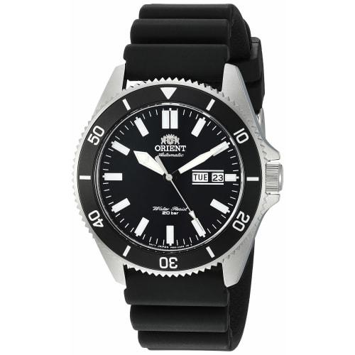 

Orient Kanno Japanese-made automatic/manual winding diver-style watch, black (rubber strap).