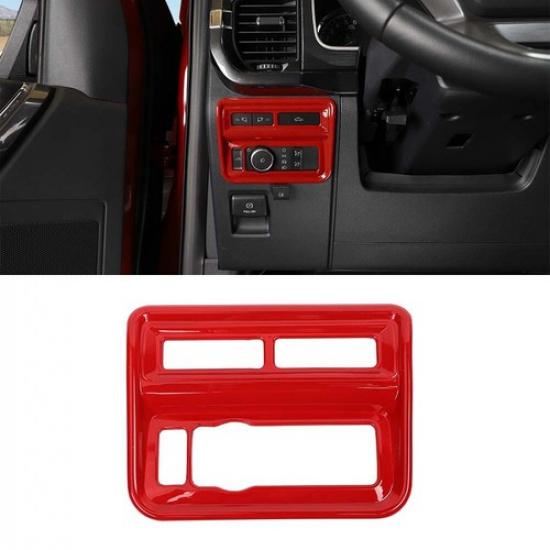 

Red Headlight Switch Button Knob Panel Cover Trim Decoration For Ford F150 +