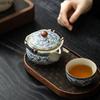 Blue and White Ru Kiln Hand-held Teapot Vintage Ceramic Teapot Single Pot Tea Brewing Utensil Kettle Household Kung Fu Tea Set
