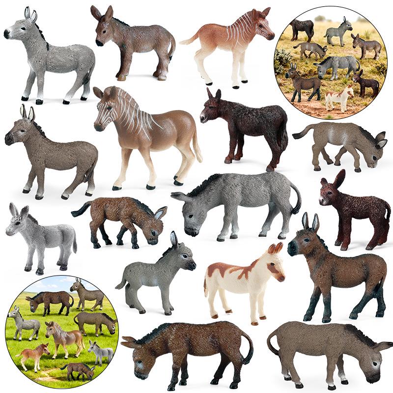Children's Cognitive Animal Model Toy - Donkey Foal & Zebra Ornament