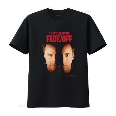 T-shirt du film Volte-Face 1997 Action Classique Cult Travolta Cage John Woo Design vintage Lavé Respirant Haut Pour le Quotidien