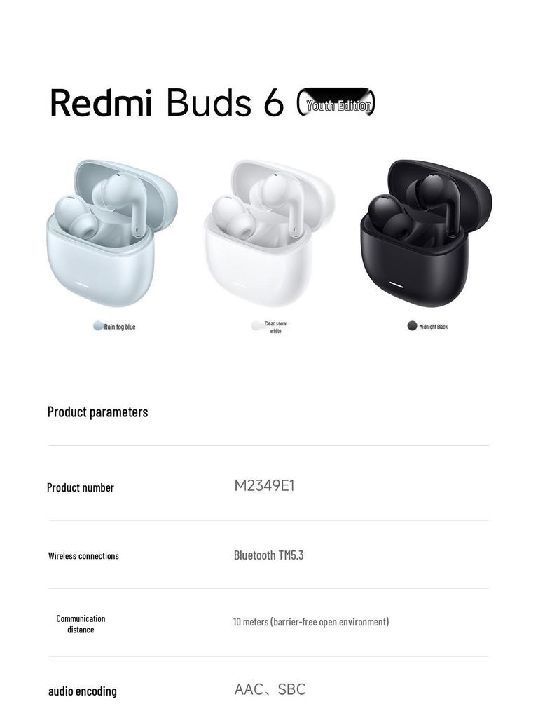 REDMI Buds6 Youth: AI Noise Reduction, Bluetooth, Long Battery Life