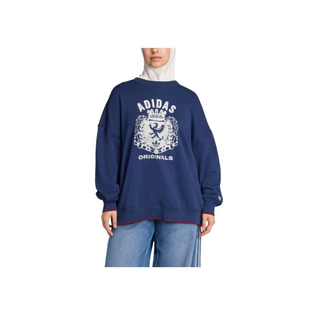 adidas Originals FW25 Crest Loose Fit Crew Neck Sweatshirt Women Sweatshirt JW6051