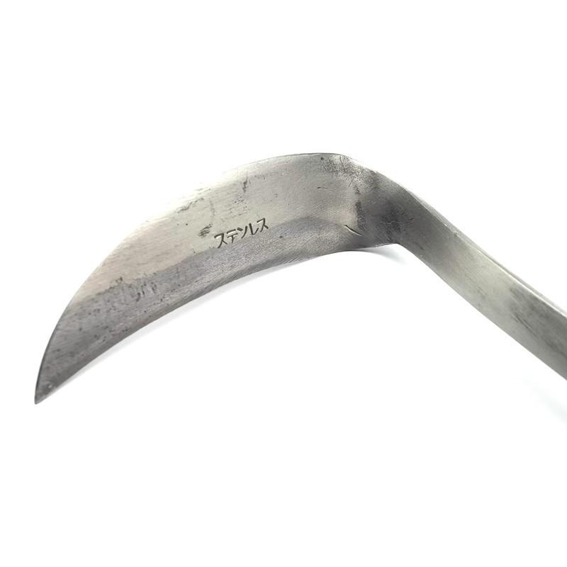 Zhengqing Stainless Steel Crescent Moon Hoe - Long Neck Bent Handle Sickle for Weeding and Vegetable Cutting