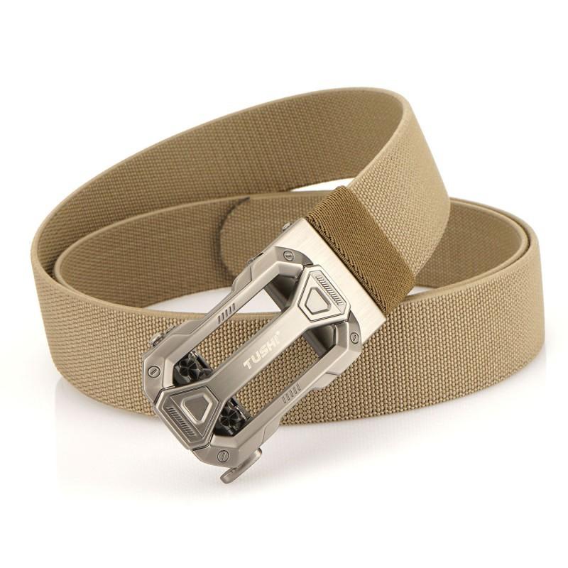 

Belt Men s Elastic Knitted Nylon Canvas Automatic Buckle Overalls Pants 120cm