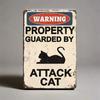 Varning för katter Vintage Metallskylt Mångsidig Dekor för Gårdar Rum