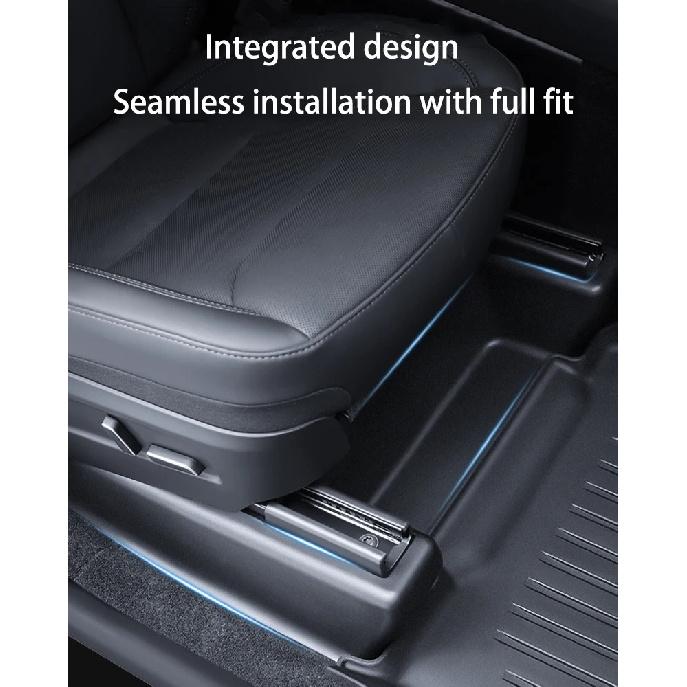 For Tesla ModelY Juniper 2025+ TPE Under Seat Corner Guard Seat Slide Rails Protector Cover Anti-Kick Decor Flocking Accessories