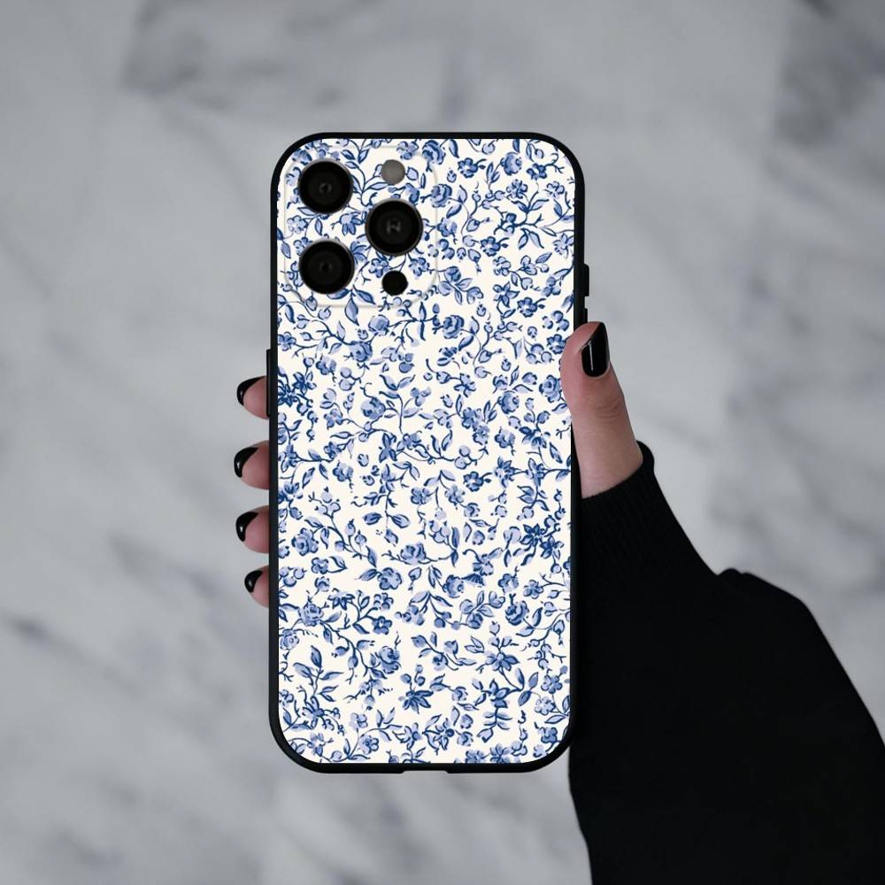 B-blue and W-white China Phone Case For iPhone 17pro,16,15,14,13,12,11 Plus,Pro Max,XS,Soft Silicone Black Cover
