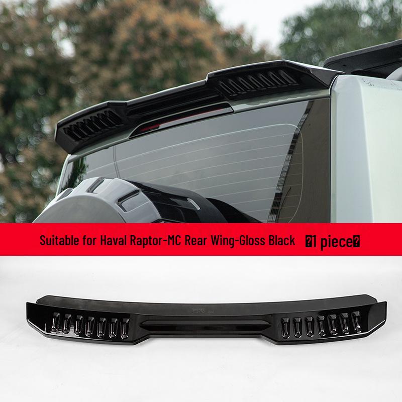 Compatible MC Style Gloss Black Rear Wing Deflector for Haval Raptor - Punch-Free Installation