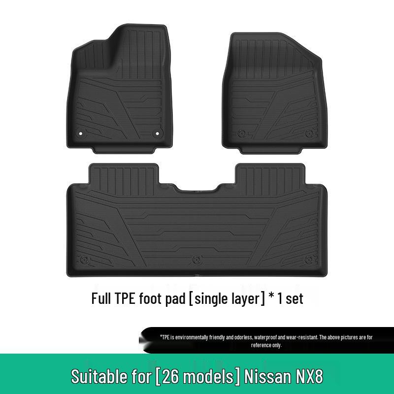 Durable TPE Floor & Trunk Mats for 26 Nissan NX8 Models, Eco-Friendly Design