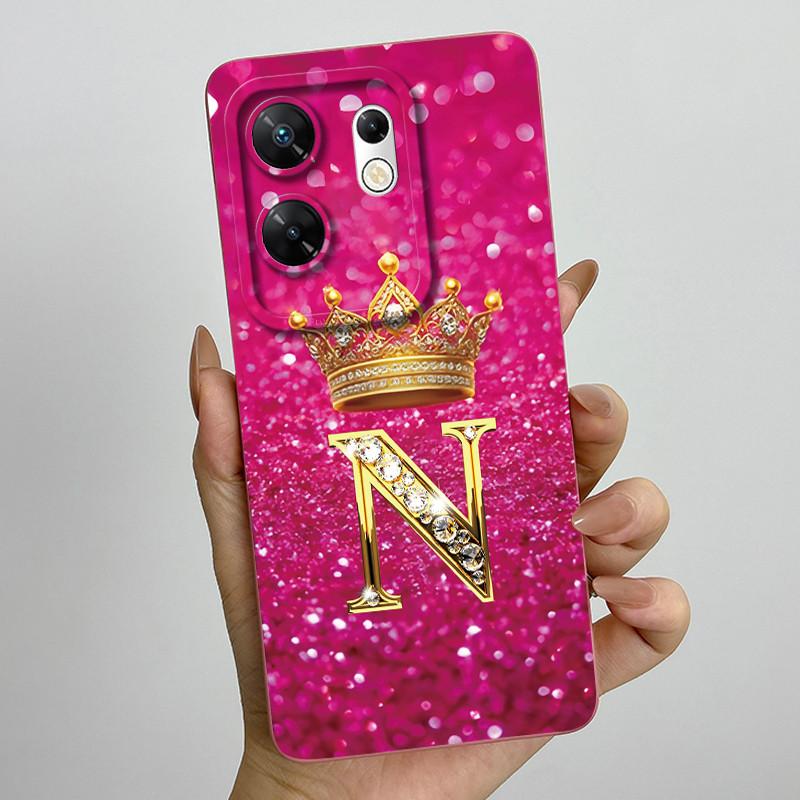 Case for infinix Zero 30 4G 5G Case X6731 Crown Letters Soft Silicone Shockproof Cover For Infinix Zero30 4g Cases X6731B Funda