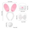 4 Stück Kinder Erwachsene Hasenohren Stirnband Fliege Nase Hasenschwanz Osterhasen Kostümset für Halloween Cosplay Party