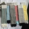 Combed Cotton Split Toe Socks Striped Women's Tabi Socks Fashion Toe Socks