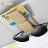 SEAMETAL Car Glasses Clip PU Leather Sun Visor Magnetic Card Ticket Holder Multifunction Sun Visor Car Accessories