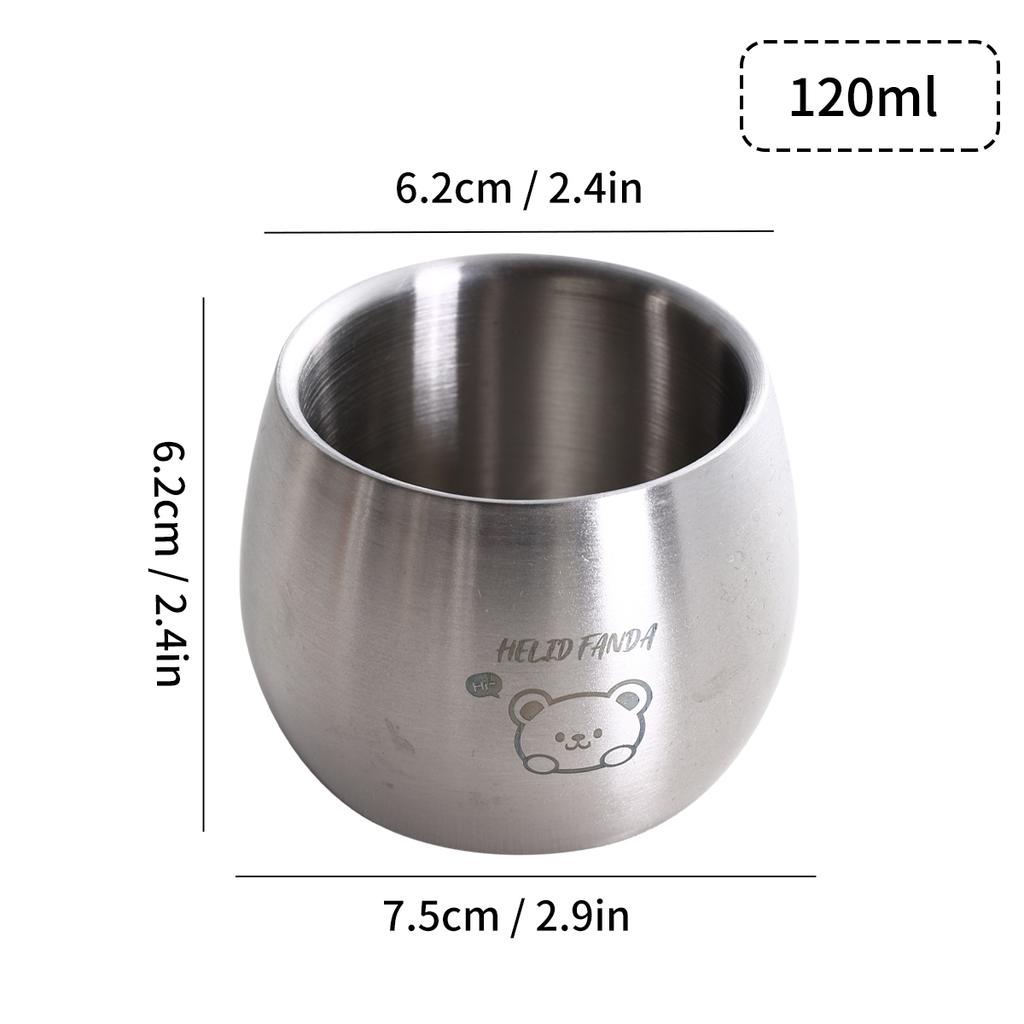 120ML Kávový šálek 304 Nerezový kelímek na vodu Odolný Čajový Pivní šálek Dětský Zesílený Proti opaření Roztomilý Kelímek na pití