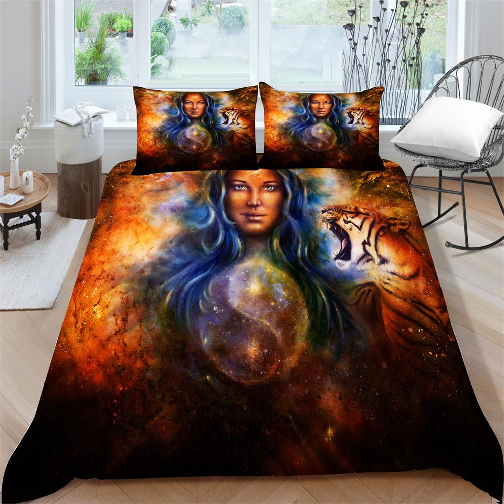Duvet Cover Set Animals Style Home Bedspreads Newly Bedding Cover Set Children Tiger King Queen Size Microfiber Bedroom Decor