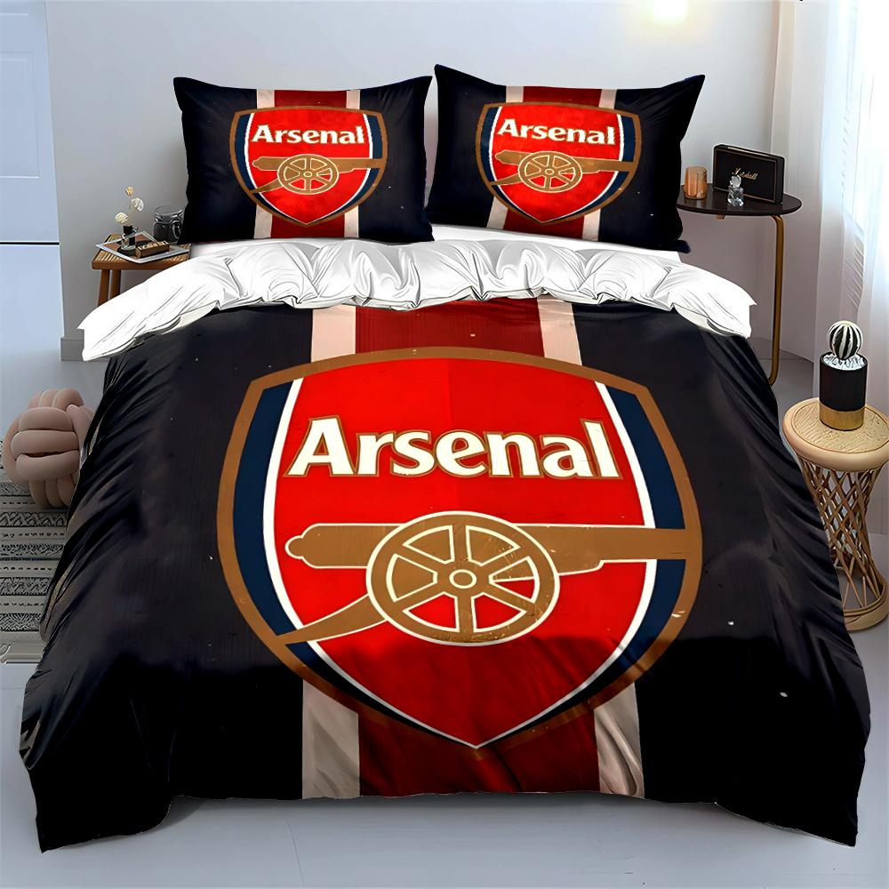 Arsenal Logo Bettwäsche Set Bettwäsche Bettbezug Set Bettbezug Kissenbezüge Heimdekoration (1 * Bettbezug 2 * Kissenbezüge, ohne Bettdecke)