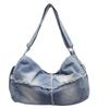 Large Capacity Denim Pillow Bag Women 2025 New Retro Casual Tote Bag