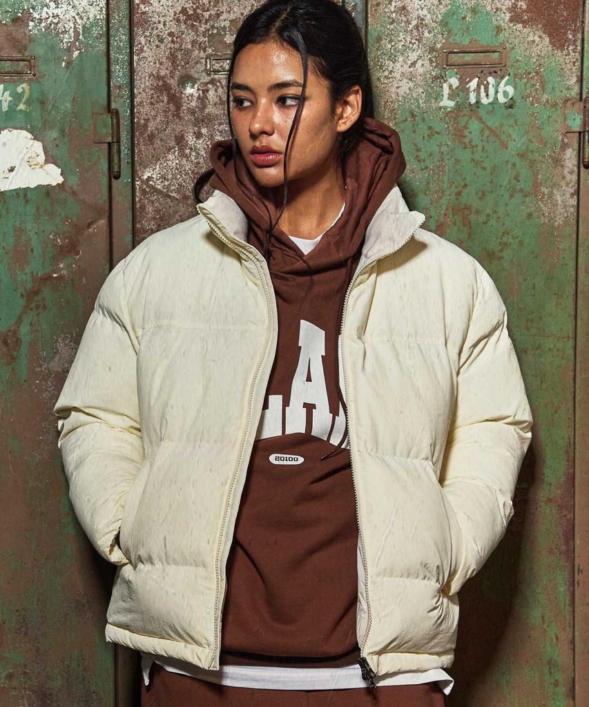 Galex Daily Minimal Puffer Short Padded Jacket Cream Ga4840 Cr