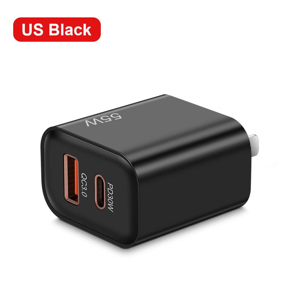 55W USB & Type-C PD Dual Port Super Fast Charging Mobile Charger