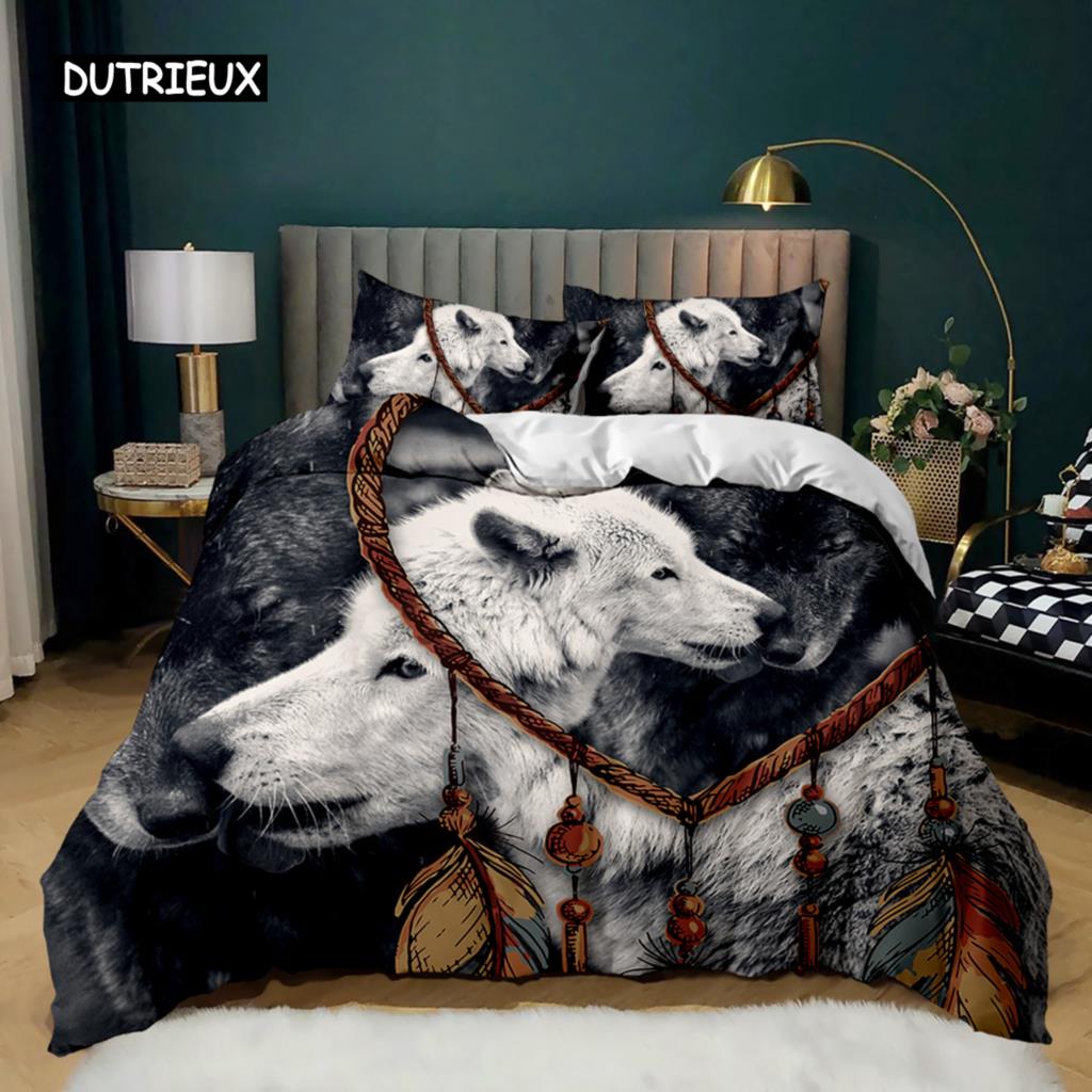 Animal Dream Catcher Duvet Cover Set Indian Dream Catcher Animal Bedding Set Adults Exotic Style Bohemia Polyester Quilt Cover