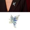 Fashionable Crystal Butterfly Pin with Gradient Colors Rhinestones Pearls Lapel Pin Accessory Breastpin for Social Event