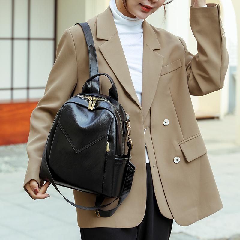 Shoulder Bag Women's Soft Leather PU Backpack