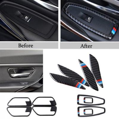 For BMW 3Series F30 F34 Real Carbon Fiber Interior Trim Decor Cover Sticker Trim