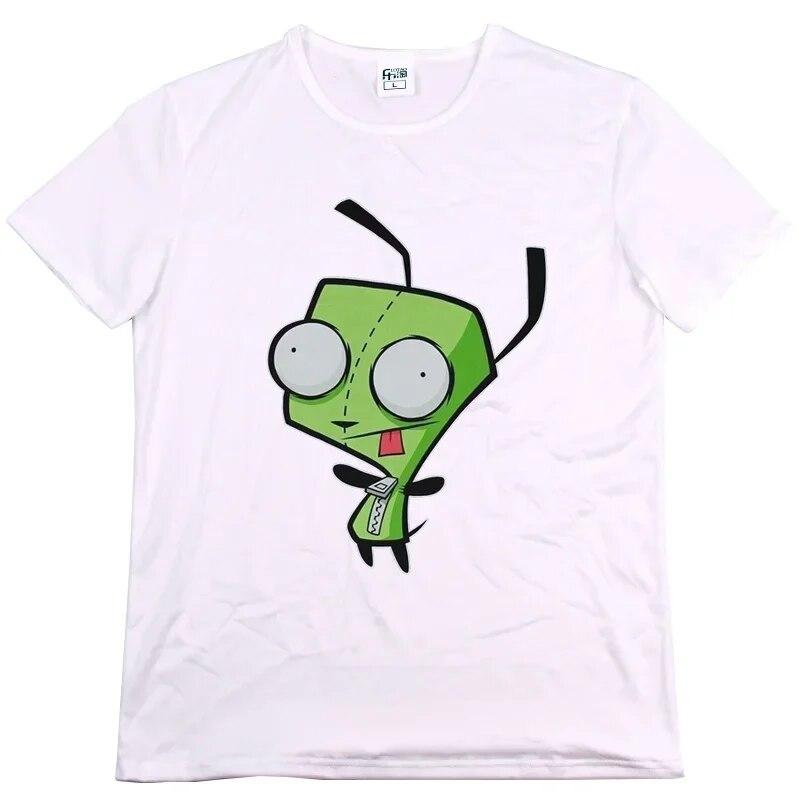 Kawaii Invader Zim Graphic TShirt Happy Hug Ready Zim Image Cute Cartoon T Shirt Unisex Women Retro T Shirt Oversized T Shirt