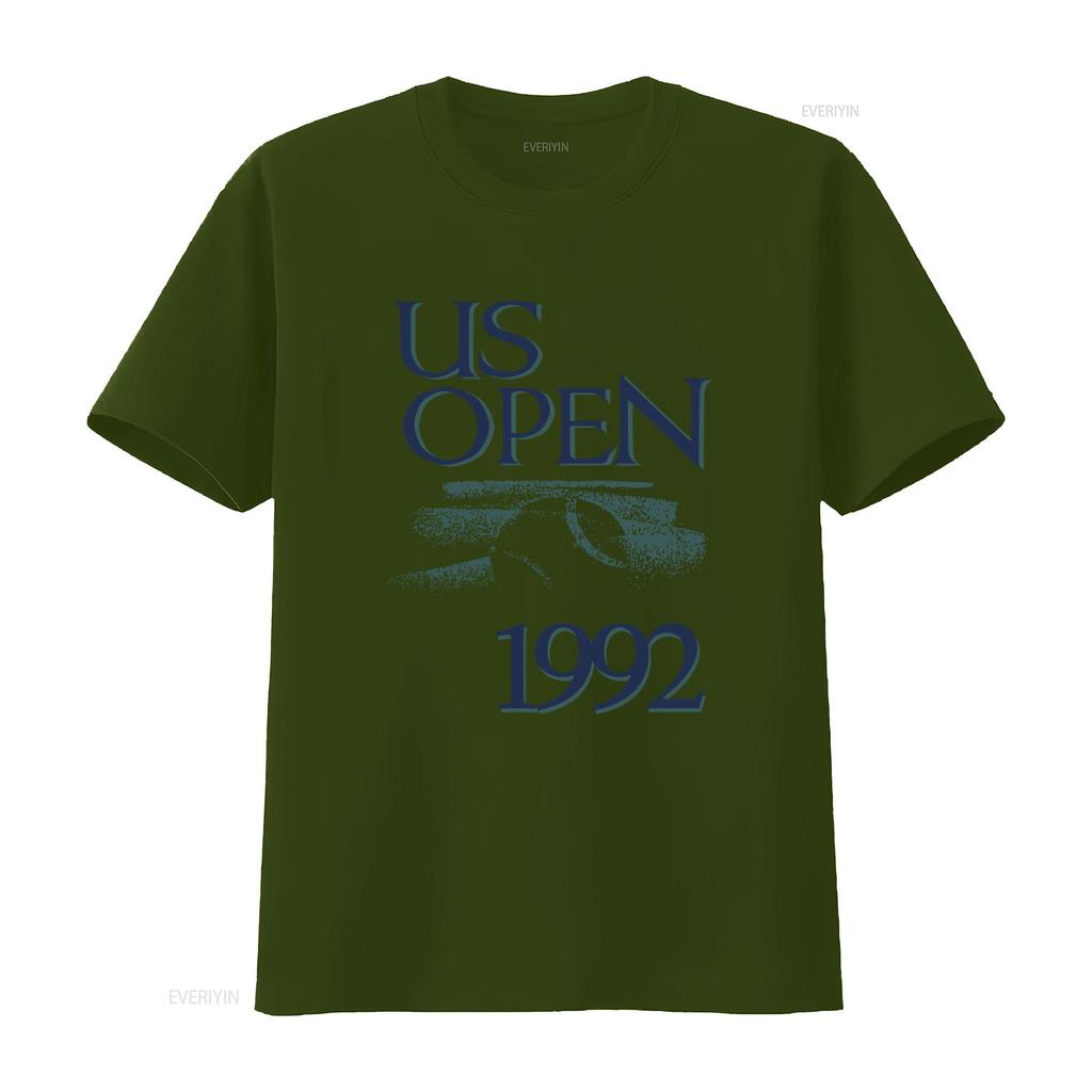 Maglietta da Tennis US Open Vintage 1992 Stile Retrò per Fan degli Anni '90 L Bianca con Design di Andre Agassi Pete Sampras vintage Lavata