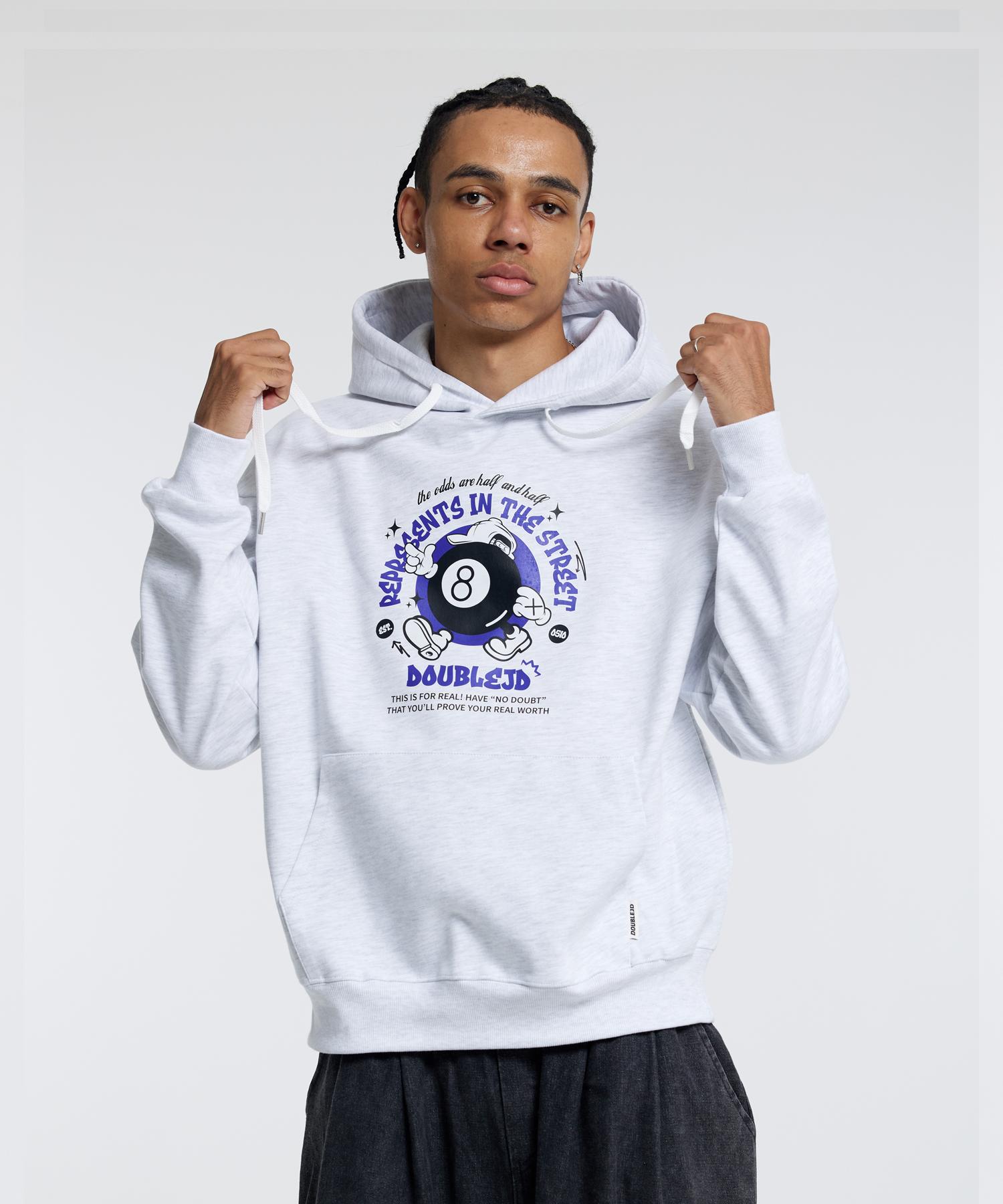 Double Jd Scissors 8-Ball Hoodie (Light Gray) M