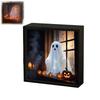 LED Halloween Night Light Wooden Ghost Painting Frame Lamp New Desktop Decor Ornaments  Gifts